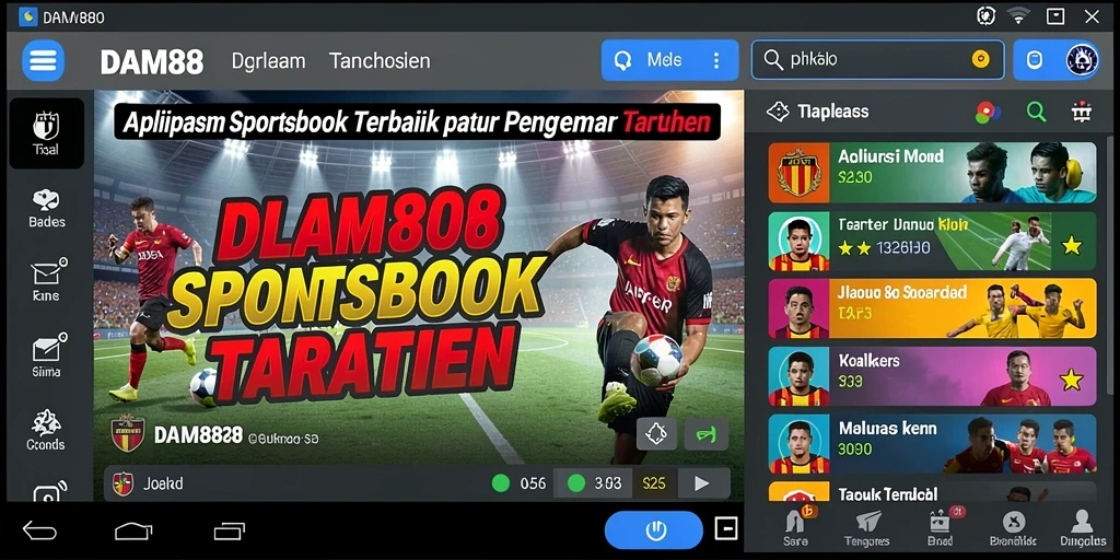 Tampilan antarmuka menarik dari gameplay Sportsbook DAM88.