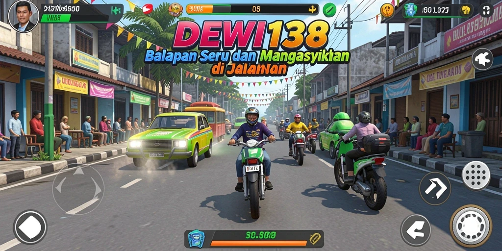 Tampilan gameplay DEWI138 yang mendebarkan saat balapan.
