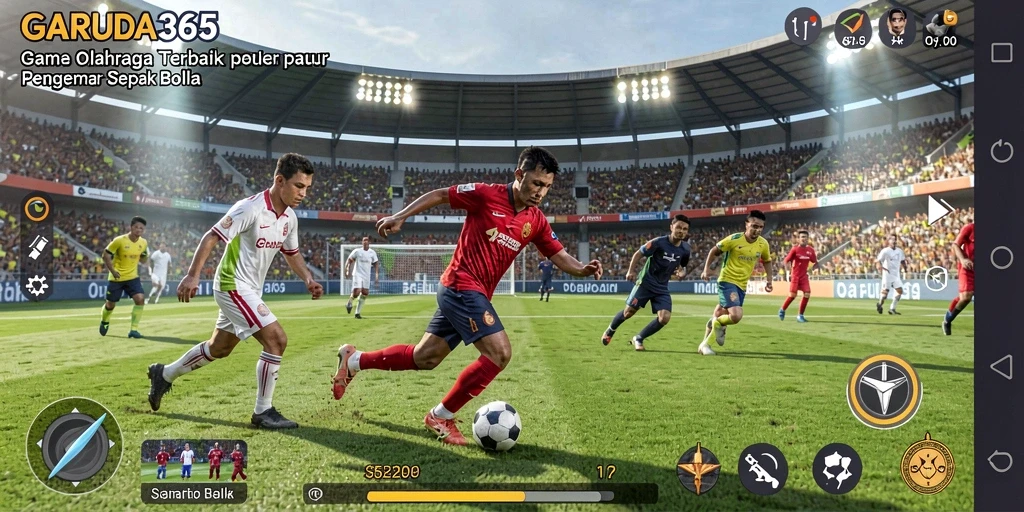 Tampilan menarik dari gameplay sepak bola GARUDA365.
