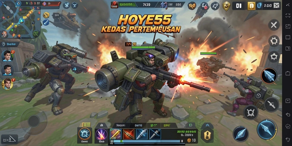 Tampilan menakjubkan dari gameplay taktis dalam HOYE55.
