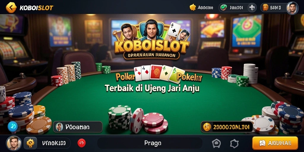 Tampilan utama KOBOISLOT dengan gameplay poker yang mendebarkan.