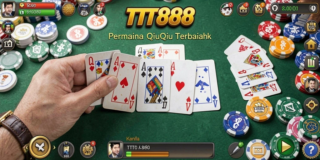 Tampilan gameplay seru dari TTT888, permainan QiuQiu yang menarik.