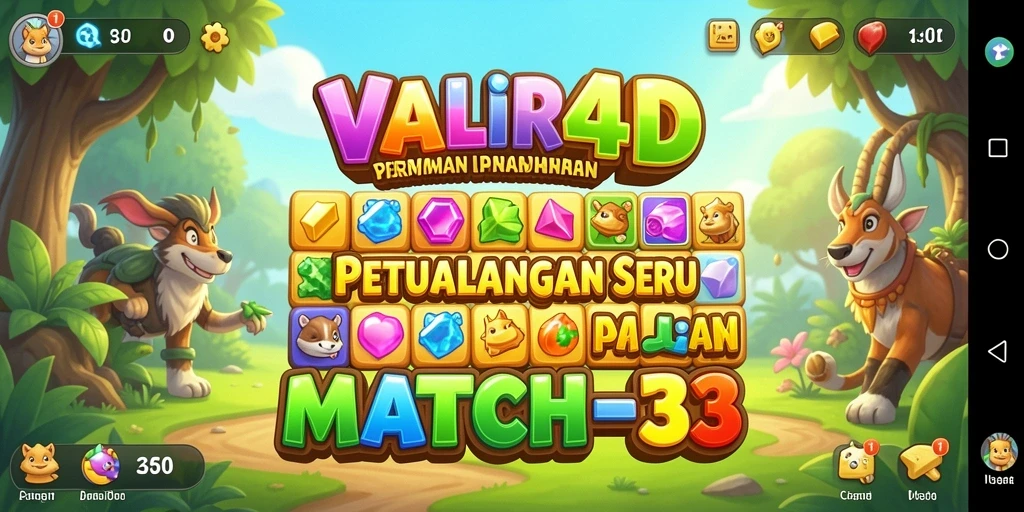 Screenshot gameplay VALIR4D menunjukkan aksi seru dalam mencocokkan item Match-3.